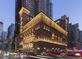 ATU Band, Choir to Play Carnegie Hall in 2020 The exterior of Carnegie Hall seen at a busy time of night