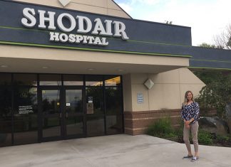 ATU Student Aiding Children During Internship Brooklyn Belt at Shodair Children's Hospital