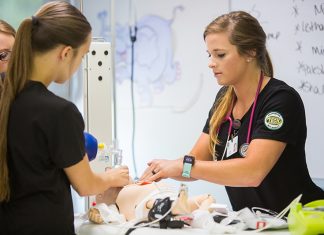 ATU Nursing Program Recognized as Top 40 Nationally Nursing students are seen practicing resuscitation procedures
