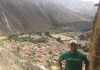 ATU student Dylan Edgell takes in a breathtaking view in Ollantatytambo, Peru