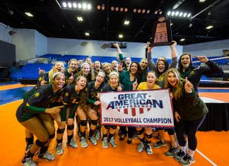 Suns Make History The ATU Volleyball team poses as GAC Champions