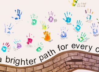 Love, Understanding and Commitment: RVCAC A mural on the wall at RVCAC displays the hand prints and signatures of those involved with building a brighter path for every child