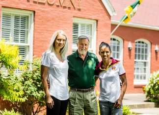 Murphy Establishes Legacy Pledge The Murphy family stands in front of the ATU Alumni House