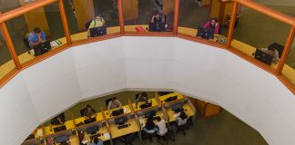 RPL to Remain Open 65 Consecutive Hours For Finals Ross Pendergraft Library and Technology Center Interior