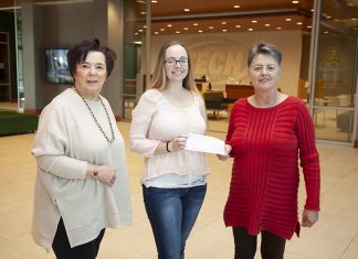 Montgomery Earns Scholarship from P.E.O. Sisterhood Jill Brown, Milisa Montgomery and Ann Webb December 2019