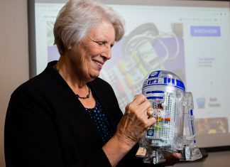 Dr. Rebecca Callaway: Never Stop Playing Rebecca Callaway with robot