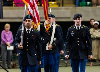 Colleges of Distinction Lauds ATU for Military Support ATU U.S. Army ROTC Color Guard 2019 Commencement