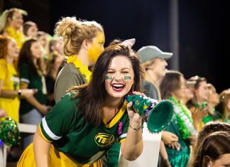 Show Your Support for ATU on College Colors Day ATU Student at Pep Rally 2019