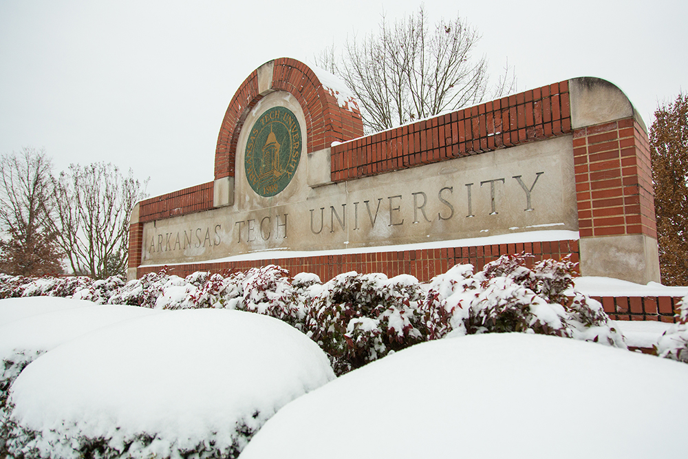 ATU Entrance Sign Snow
