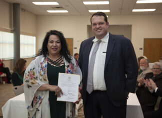 Lamoureux Sworn In as ATU Trustee Tammy Sisson and Michael Lamoureux 3-17-2022