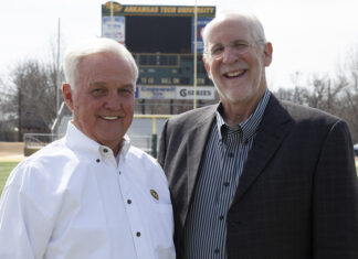 Alumnus Honors Mentor With Gift for Leon’s Lounge Leon Anderson and Jamie Sorrells