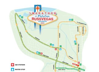 Traffic Advisory: RussVegas Half Marathon Russ Vegas Half Marathon Map 2022