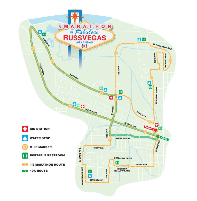 Russ Vegas Half Marathon Map 2022