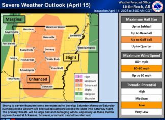 Severe Weather Alert Day: April 15, 2023 Severe Weather Map 4-15-2023