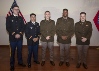 Five Arkansas Tech Graduates Commission as Officers ATU U.S. Army ROTC Commissioning Ceremony 5-6-2023