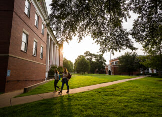 ATU Foundation Scholarship Applications Open Students Walking by Crabaugh Hall