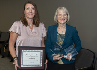 ASBTDC at ATU Staff Members Earn Statewide Awards Amy Brenner and Ronda Hawkins 2024 ASBTDC Awards