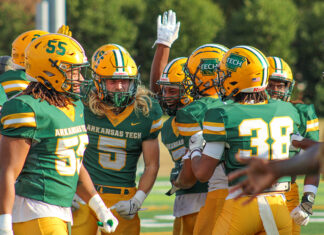 Tech Tidbits: Wonder Boys Report for 2024 Season Arkansas Tech Wonder Boys Celebrate Football 2023