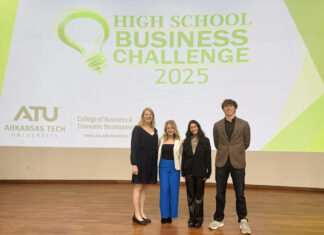 Lakeside Students Prevail in ATU Business Challenge 2025 ATU High School Business Challenge Tracy Cole_Madelyn Disney_Rachel Hugentobler_Maddex Ritter