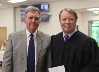 Cotton Takes ATU Board of Trustees Oath of Office Len Cotton and Judge Jay Patterson