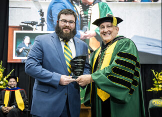 Hendrix Receives 2025 Jim Ed McGee Award Cole Hendrix and Dr. Russell Jones 5-10-2025