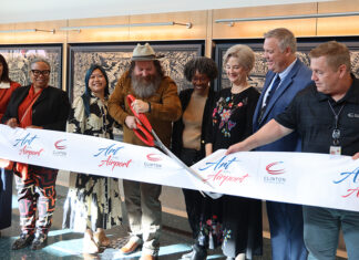 Harrington’s “Arkansas As Home” Dedicated at Airport Arkansas As Home Ribbon Cutting Neal Harrington 10-23-2025