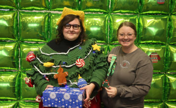 ATU Faculty, Staff Don Their Ugly Holiday Sweaters Sylvia Cooper 2025 Ugly Holiday Sweater Champion