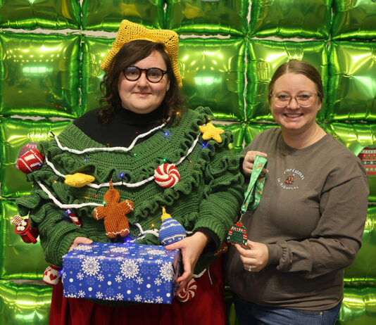 ATU Faculty, Staff Don Their Ugly Holiday Sweaters Sylvia Cooper 2025 Ugly Holiday Sweater Champion