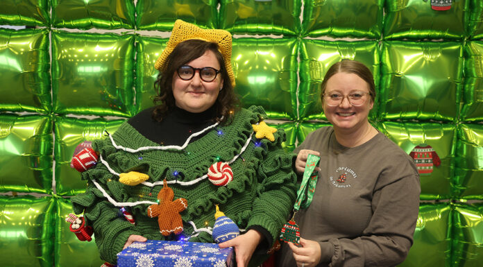 ATU Faculty, Staff Don Their Ugly Holiday Sweaters Sylvia Cooper 2025 Ugly Holiday Sweater Champion