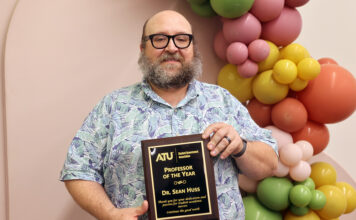 Huss Elected 2025-26 ATU Professor of the Year Dr. Sean Huss 2026 ATU Professor of the Year