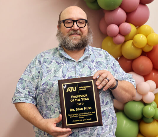 Huss Elected 2025-26 ATU Professor of the Year Dr. Sean Huss 2026 ATU Professor of the Year