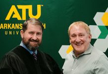 Cox Recognized for Tenure on ATU Board of Trustees Cory Cox and Dr. Russell Jones 10-22-2026